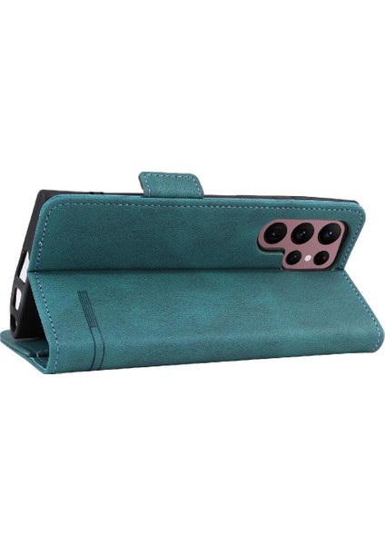 Samsung Galaxy S22 Ultra Deri Folio Flip Case Kart Ekleme Için Kılıf (Yurt Dışından)