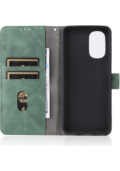 Motorola Moto G51 Deri Folio Flip Case Kart Ekleme Tam Için Kılıf (Yurt Dışından)