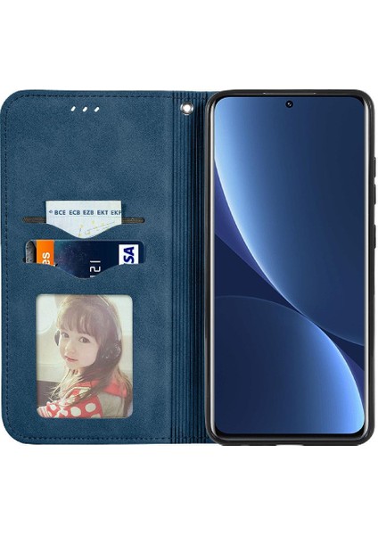 Xiaomi 12 Için Kılıf Pro Kapak Kapak Darbeye Cüzdan Deri Kılıf Basit (Yurt Dışından)
