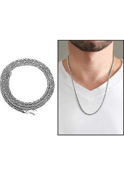 925 Ayar Gümüş 3 mm Erkek Kral Zincir fırsatları