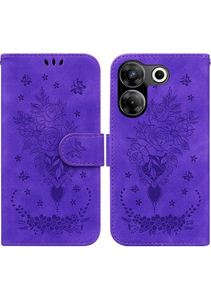 Tecno Camon 20 Pro 5g Flip Pu Deri Kapak Kart Yuvaları Cüzdan (Yurt Dışından)