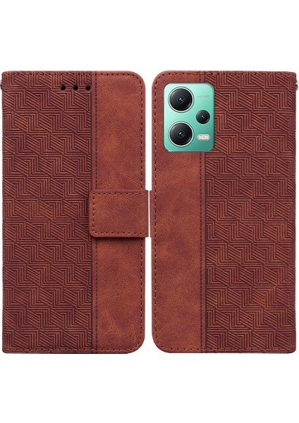 Xiaomi Redmi Not 12 5g Için Geometrik Kabartmalı Kickstand Özelliği Flip (Yurt Dışından)