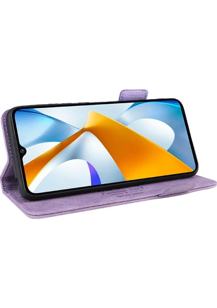 Kart Tutucu Kickstand Tam Koruma ile Xiaomi Poco C40 Için Kılıf (Yurt Dışından)