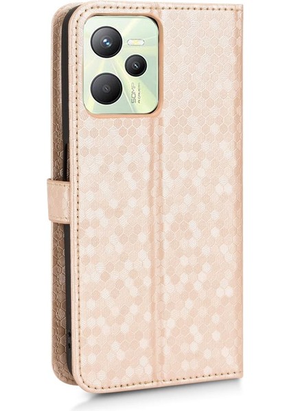 Realme C35 Manyetik Toka Deri Cüzdan Kapak Için Kılıf Geometrik Desen (Yurt Dışından) modelleri