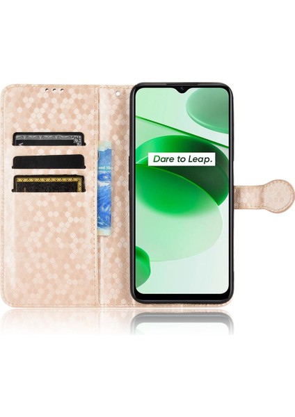 Realme C35 Manyetik Toka Deri Cüzdan Kapak Için Kılıf Geometrik Desen (Yurt Dışından) indirimleri