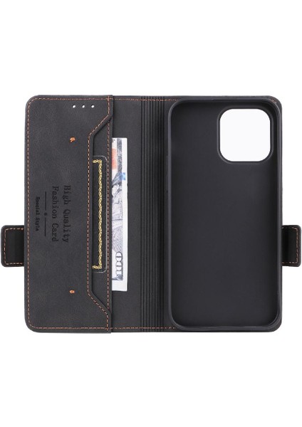 Iphone 14 Için Kılıf Pro Koruyucu Kapak Deri Kart ile Folio Flip Case (Yurt Dışından)