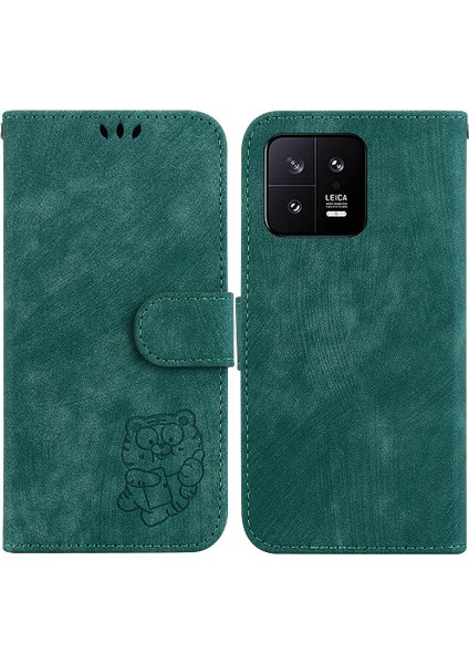 Xiaomi 13 5g Için Kılıf Tutucu Kapak Kabartmalı Sevimli Kaplan Flip Folio Cüzdan (Yurt Dışından)