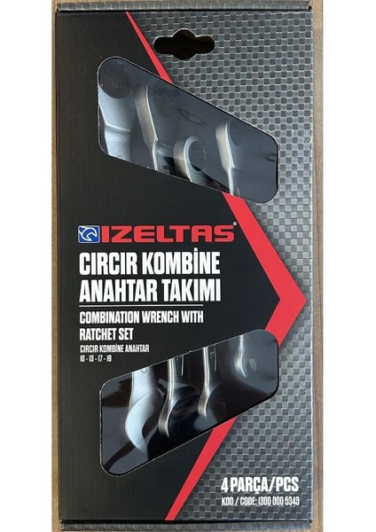 Izeltaş Cırcır Kombine Anahtar Takımı (4 Parça, Mm)