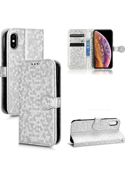 Mays Shop IPhone X/xs Manyetik Toka Deri Cüzdan Kapak Geometrik Desen (Yurt Dışından)