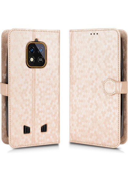 Oukitel WP18 Deri Cüzdan Kapak Manyetik Toka Geometrik Için Kılıf (Yurt Dışından)