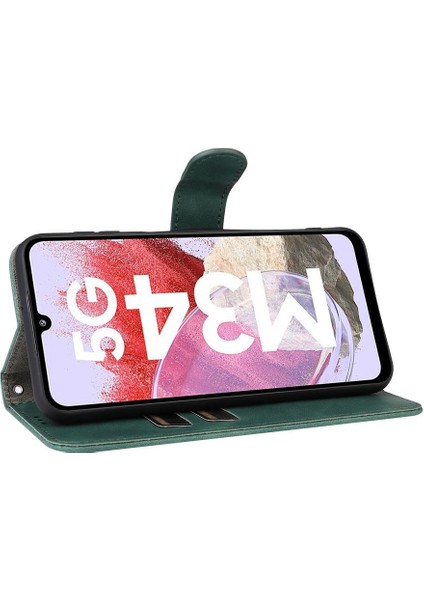 Samsung Galaxy M34 5g Için Kılıf Koruyucu Kapak Deri Folio Flip Case (Yurt Dışından)