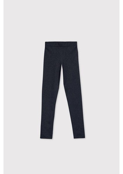(Kids Girl) Sahte Denim Uzun Lacivert Tayt