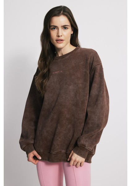 Eskitme Efektli Loose Fit Unisex Sweatshirt fiyatları