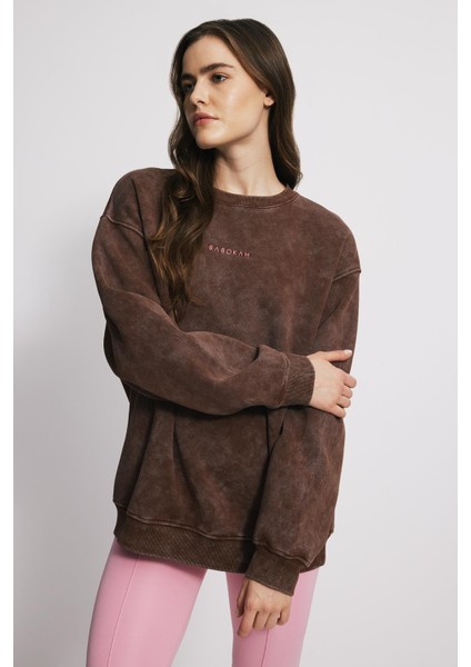 Eskitme Efektli Loose Fit Unisex Sweatshirt modelleri