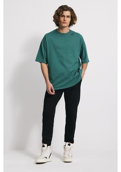 Nakışlı Heavy Jersey Oversize Fit T-Shirt modelleri