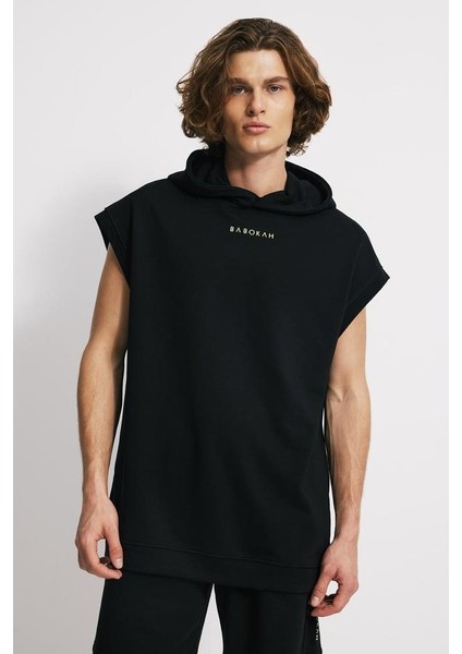 Kapüşonlu Kolsuz Sweatshirt
