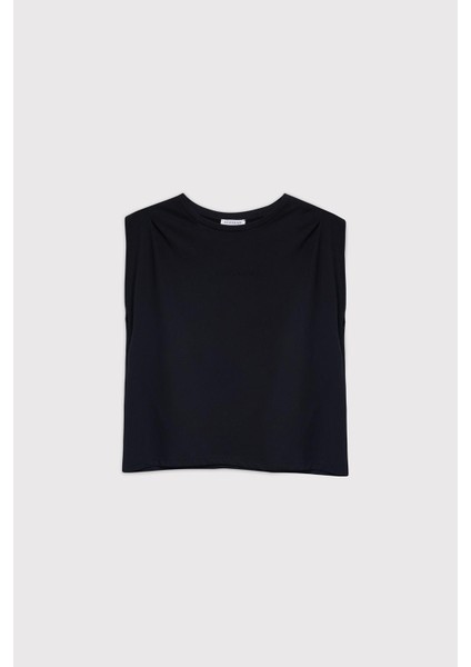 Omuz Pileli Kadın Tshirt
