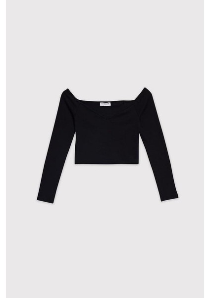 Madonna Yaka Uzun Kol Kadın Üst