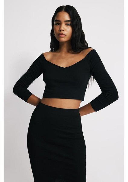 Madonna Yaka Uzun Kol Kadın Üst indirimleri