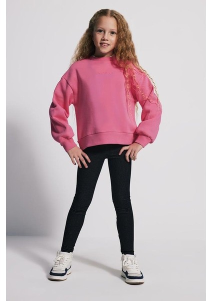 (Kids Girl) Bisiklet Yaka Şardonlu Sweatshirt modelleri