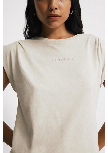 Omuz Pileli Kadın Tshirt