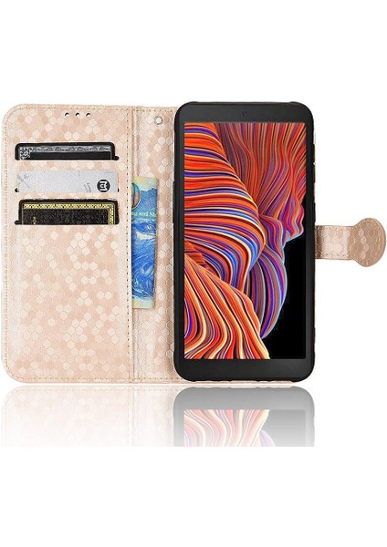 Samsung Galaxy Xcover 5 Manyetik Toka Geometrik Desen Deri Kılıf (Yurt Dışından) modelleri