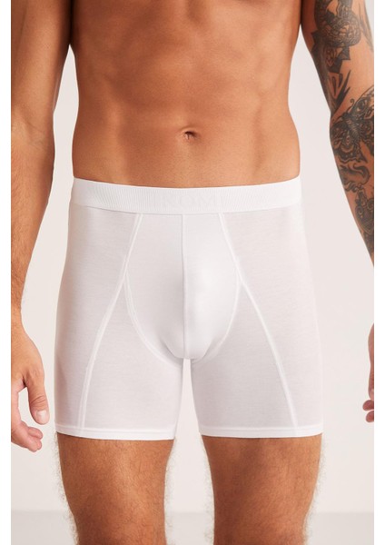 Teo Pamuk Modal Erkek Boxer Beyaz modelleri