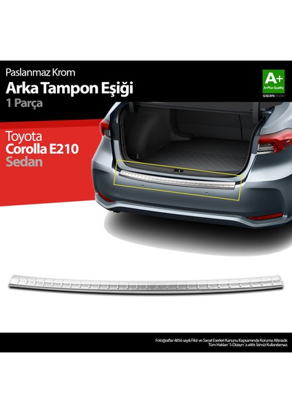 Toyota Corolla Krom Arka Tampon Eşiği 2019 Üzeri A+ Kalite