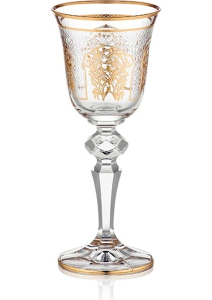 Florance 24 Ayar Altın Yaldızlı 70 ml 6 Parça Cam Likör Kadehi 9-01020008