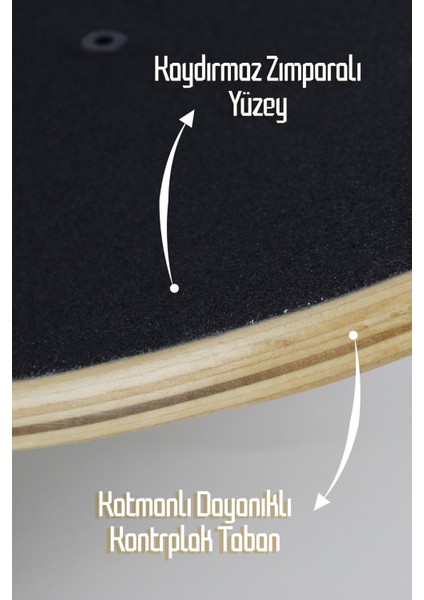 Kemik Teker Kaykay Semi-Pro 8 Katman Yüzey Zımparalı Kaymaz Skateboard 80 cm Canadian Maple