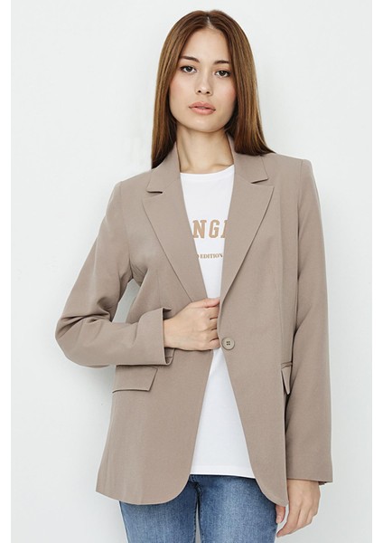 Kadın Tek Düğme Kapamalı Dokuma Blazer Ceket fiyatları