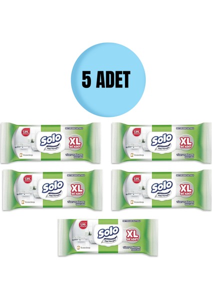 Tüm Yüzeyler xl Deterjan Katkılı Yüzey Temizlik Havlusu 5'li Paket