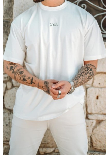 Erkek Cool Nakışlı Regular Bisiklet Yaka T-Shirt