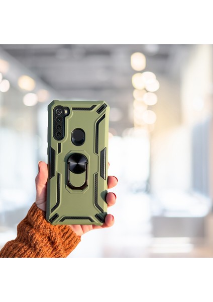 Xiaomi Redmi Note 8 Yüzüklü Standlı Tlp Tank Kılıf  (Armor Mılıtary Case)