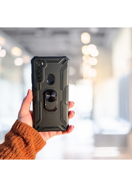 Xiaomi Redmi Note 8 Yüzüklü Standlı Tlp Tank Kılıf  (Armor Mılıtary Case)