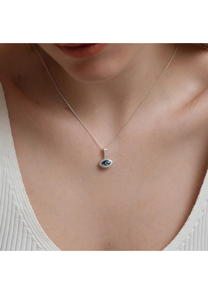 Hediye Göz Boncuklu Nazar Gümüş Kadın Kolye | 925 Ayar Gerçek Gümüş, Cam fiyatları