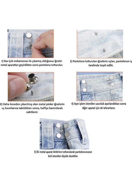 Pantolon Daraltıcı İğne Elbise Klipleri Dikişsiz Bel Daraltma Aparatı Kemer Metal