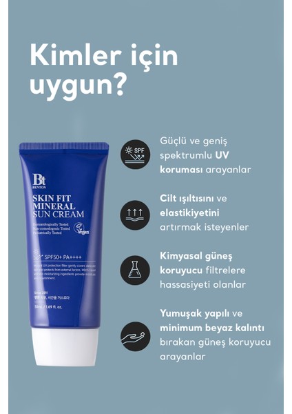 Skin Fit Mineral Sun Cream SPF50+ PA++++ 50ml %100 Fiziksel Vegan Güneş Kremi