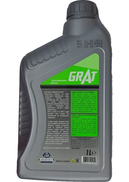 Direksiyon Yağı Atf Yeşil 1 Litre Hvı / G004000M2 / 06162 / M6162