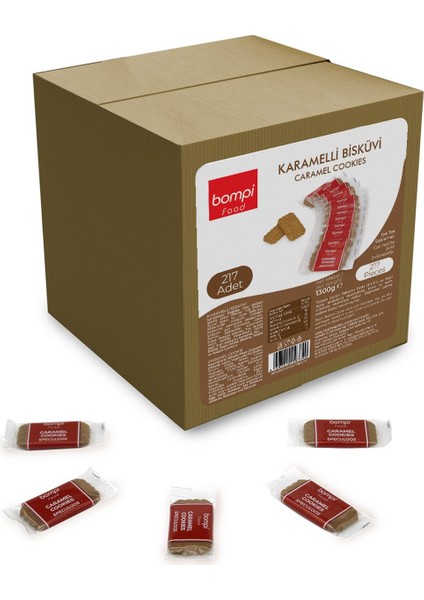 Karamelli (Speculoos) Tek Paketli Bisküvi 1300GR (217 Adet)