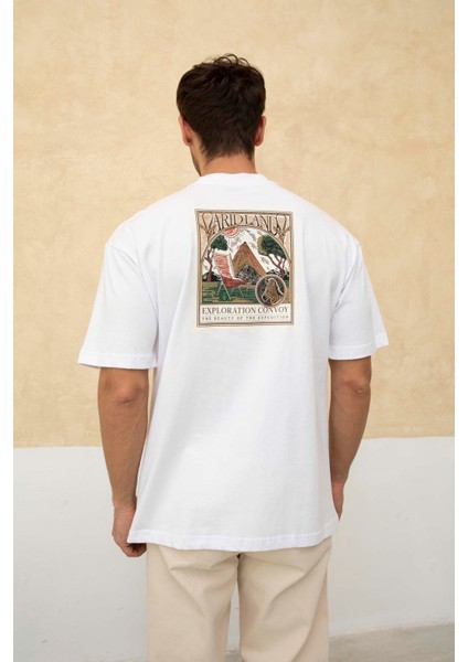 Erkek Ön Yazılı Arka Baskılı Regular Bisiklet Yaka T-Shirt indirimleri