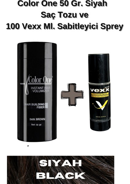 Siyah (Black) Hair Fiber Saç Tozu 25 Gr.,topik + Vexx 100 Ml. Sabitleyici Sprey Set fiyatları