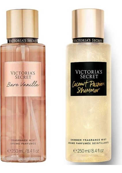 Bare Vanilla-Coconut Passion Işıltılı Vücut Spreyi Ikili Set
