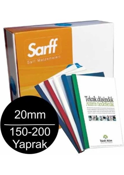 20MM Isısal Cilt Kapağı 150-200 Yaprak Kapasiteli (50 Li Paket)