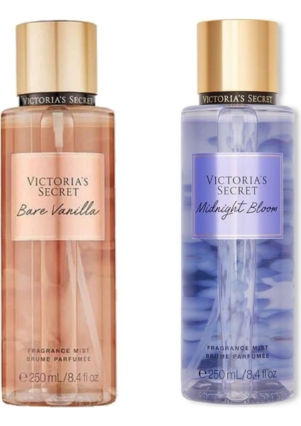 Victoria's Secret Bare Vanilla-Midnight Bloom Ikili Set Vücut Spreyi