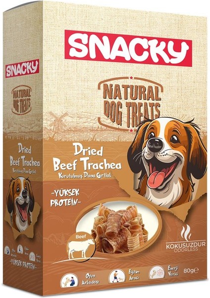 Kurutulmuş Dana Gırtlak Köpek Ödül Maması 80 gr