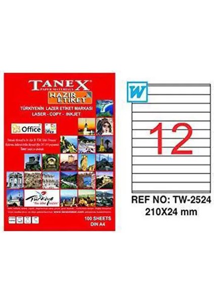 210X24 Laser Etiket TW-2524
