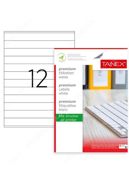 2524 Laser Etiket 210X24MM 12X100 1200 Adet