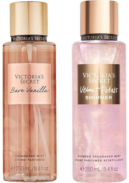 Bare Vanilla-Velvet Petals Işıltılı Vücut Spreyi Ikili Set