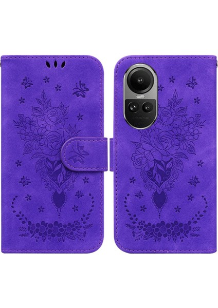 Oppo Oppo 10 Pro 5g Kabartma Gül Çiçek Kart Yuvaları Için Kılıf Kickstand Vaka (Yurt Dışından)